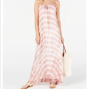 Light pink tie dye maxi cover up dress. XL